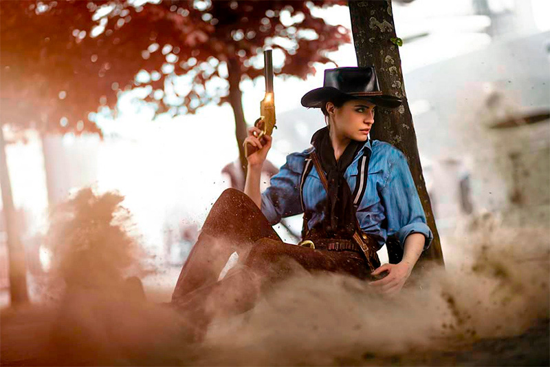 Модели MsSkunk и The Weasel Eye в образах по мотивам Red Dead Redemption 2