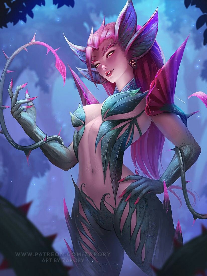 Пятничный арт на Зайру из League of Legends — красивые рисунки с девушками
