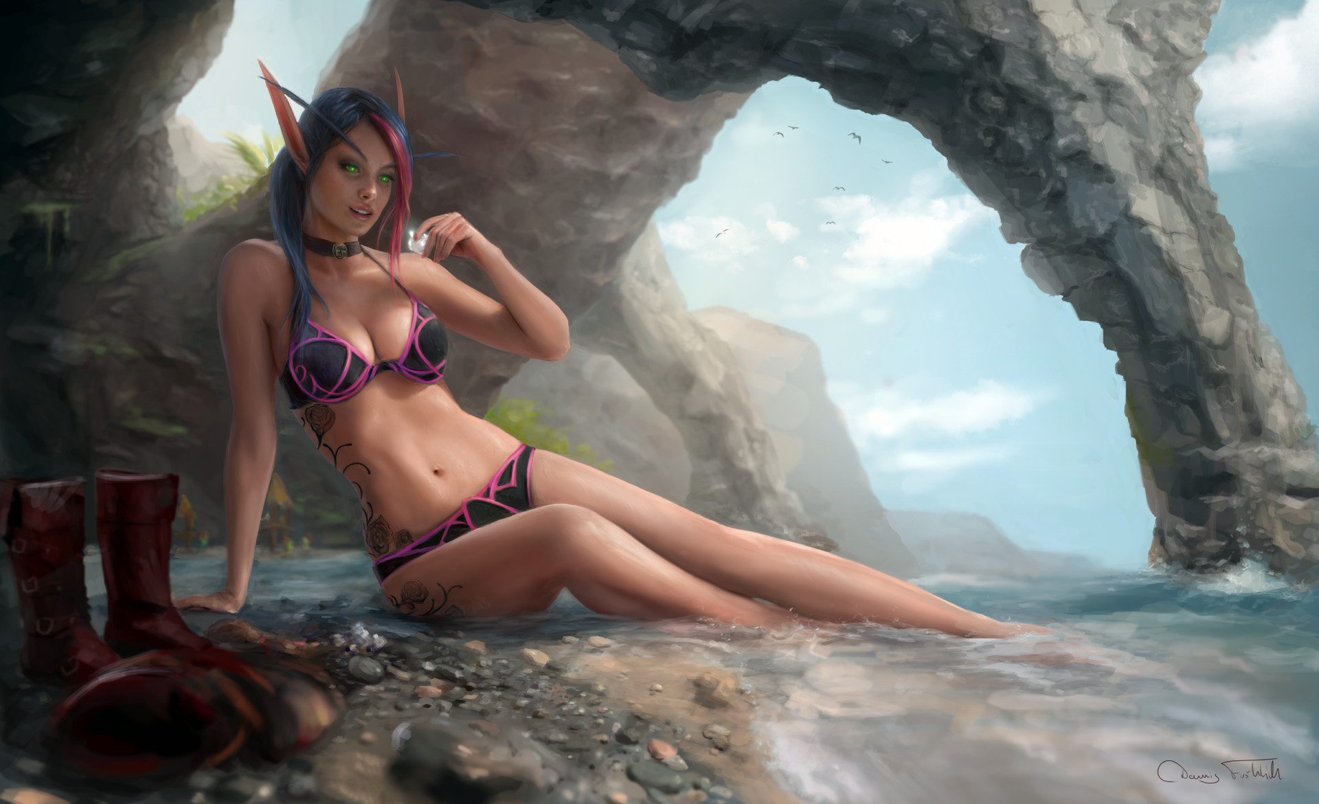 Пятничный арт на эльфов — World of Warcraft, Divinity: Original Sin, The Elder Scrolls