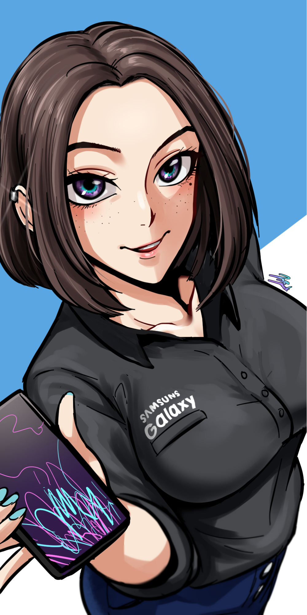 Пятничный арт на ассистентку Сэм — Samsung Sam, Samsung Girl, анимешная помощница