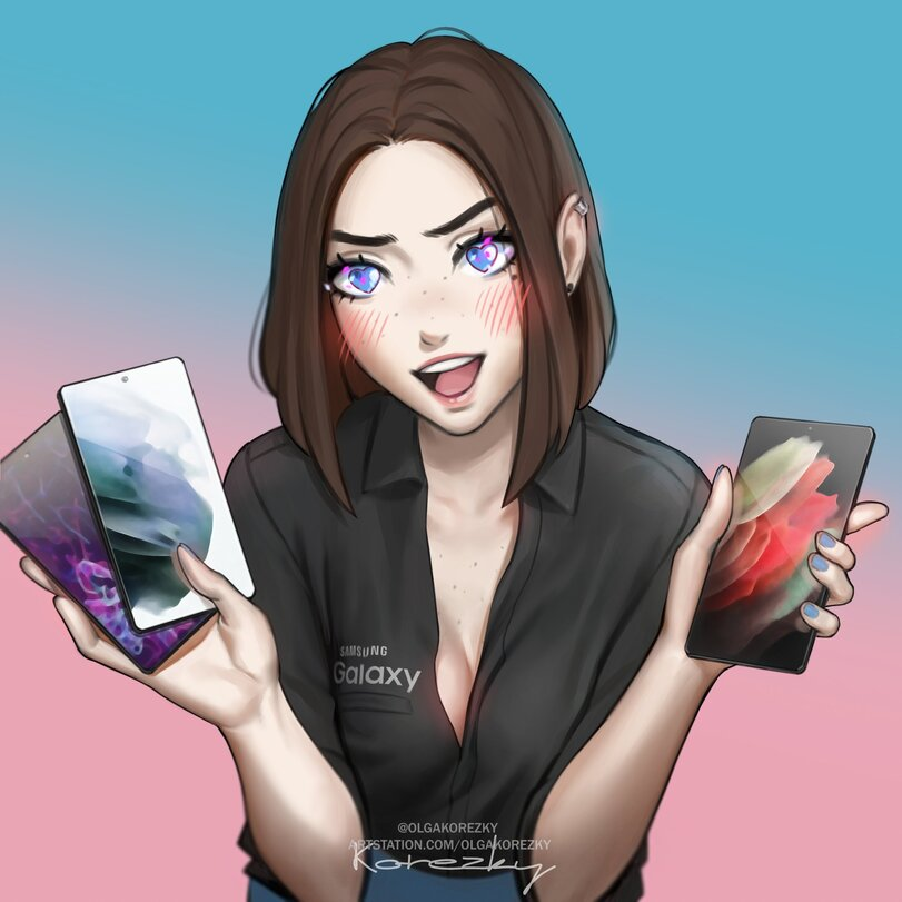 Пятничный арт на ассистентку Сэм — Samsung Sam, Samsung Girl, анимешная помощница
