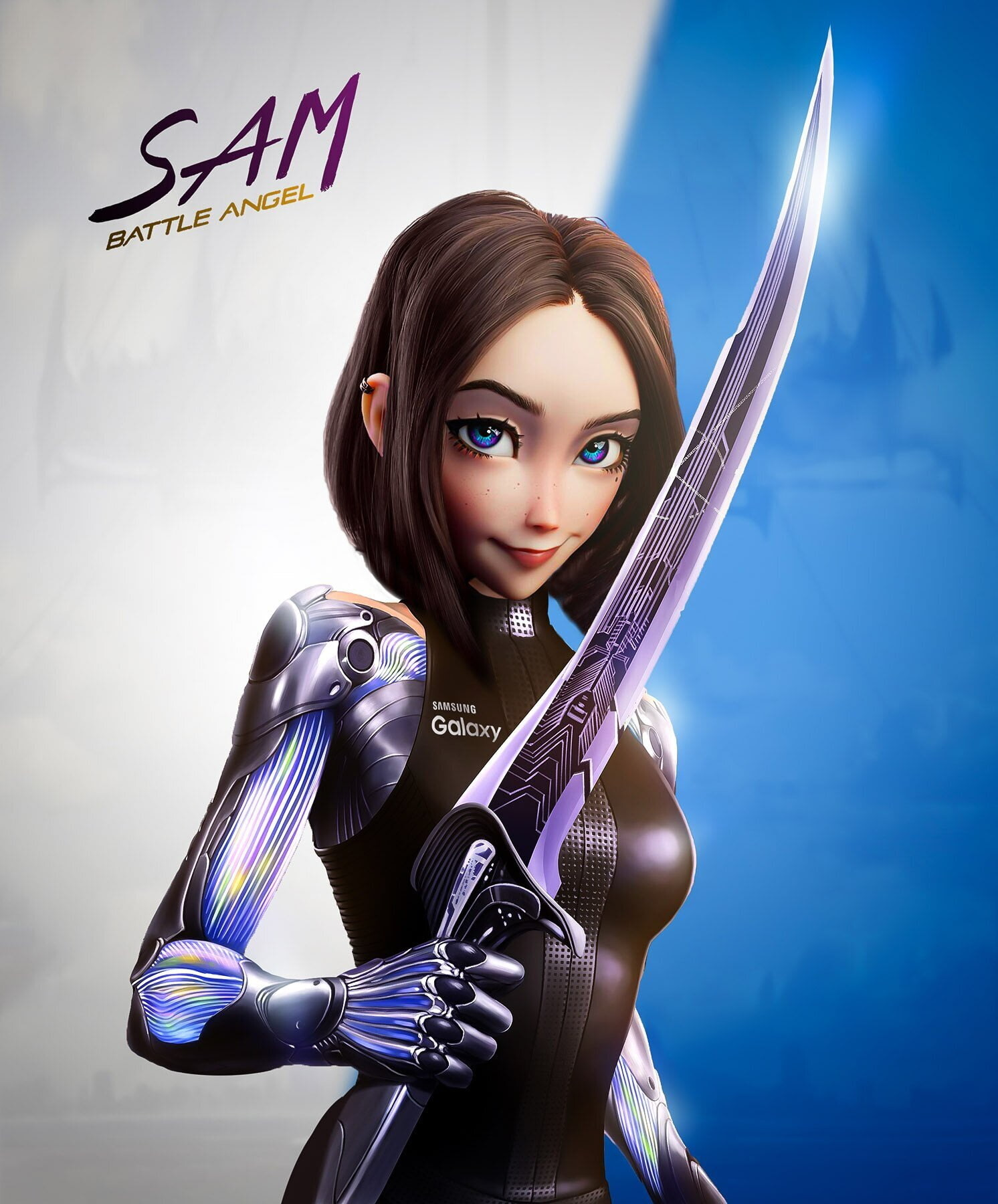 Пятничный арт на ассистентку Сэм — Samsung Sam, Samsung Girl, анимешная помощница