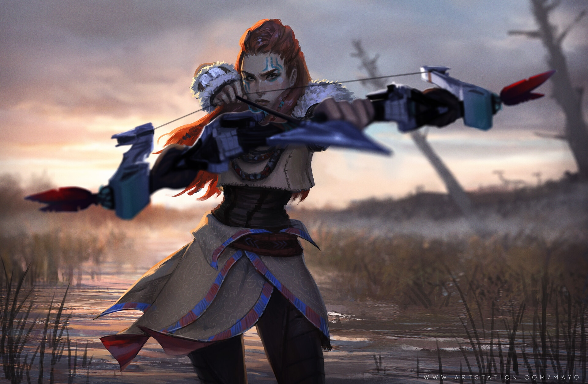 Пятничный арт на Элой из Horizon и Genshin Impact