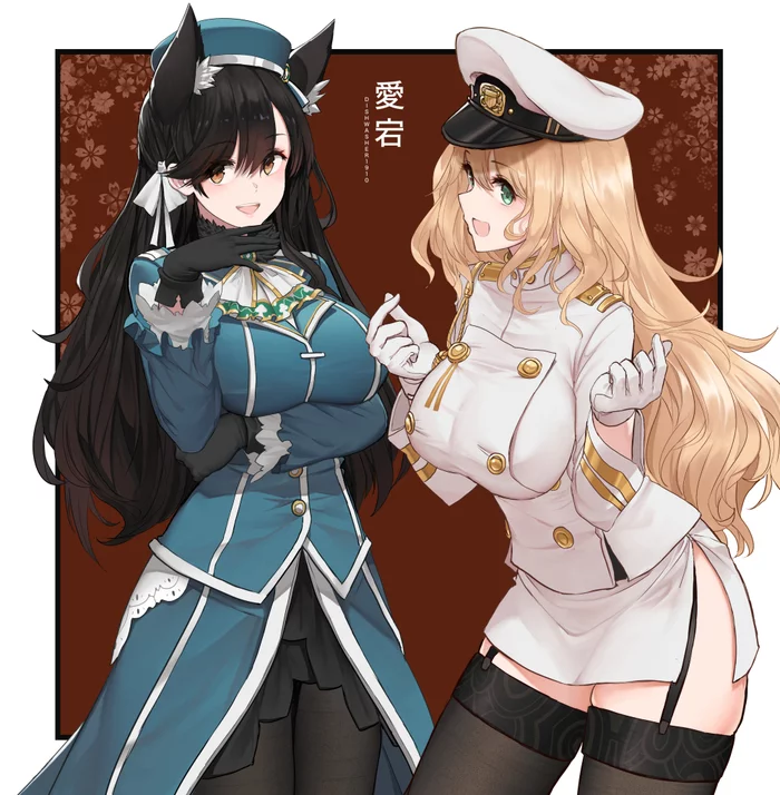 Арт на Атаго из Azur Lane (девушка, корабль, аниме)
