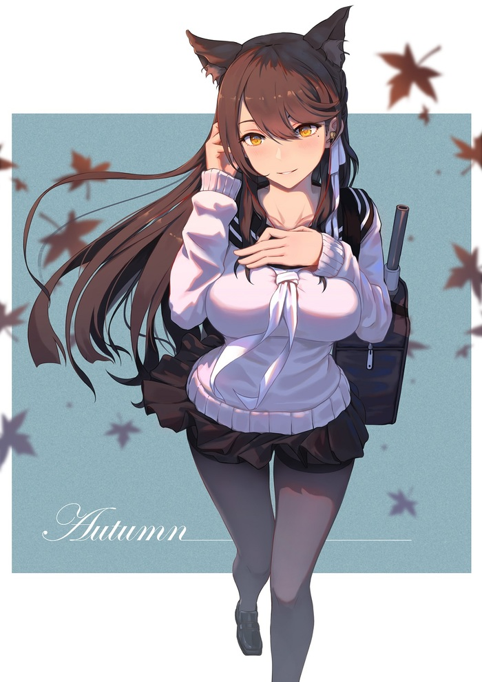Арт на Атаго из Azur Lane (девушка, корабль, аниме)