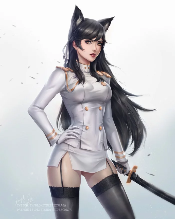 Арт на Атаго из Azur Lane (девушка, корабль, аниме)
