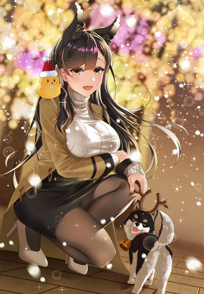 Арт на Атаго из Azur Lane (девушка, корабль, аниме)