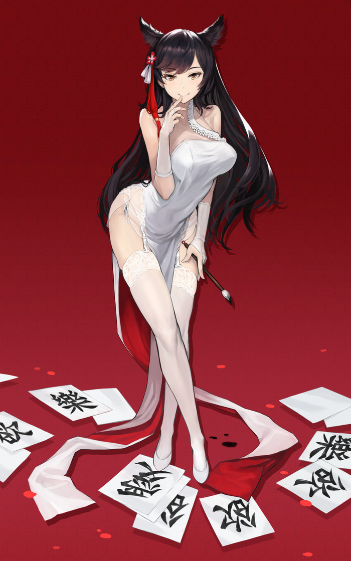 Арт на Атаго из Azur Lane (девушка, корабль, аниме)