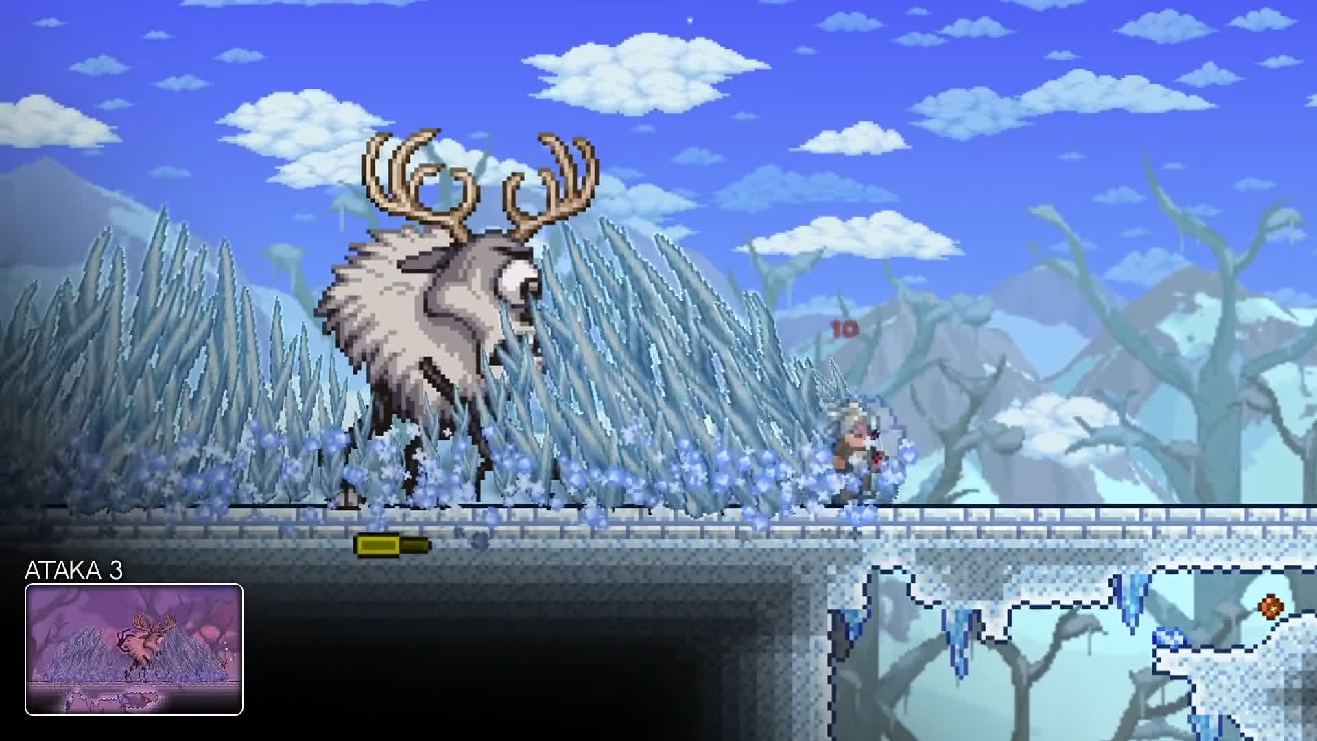 Как призвать босса Циклопа-Оленя в Terraria - ледяные шипы