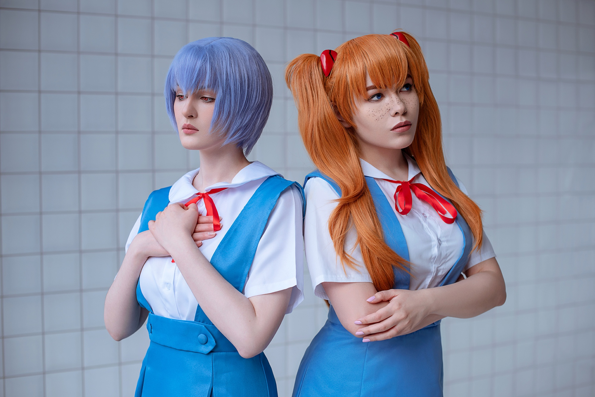Косплей на Аску и Рей из аниме «Евангелион» от SAINT AGNIA и Alice Inferno cosplay..