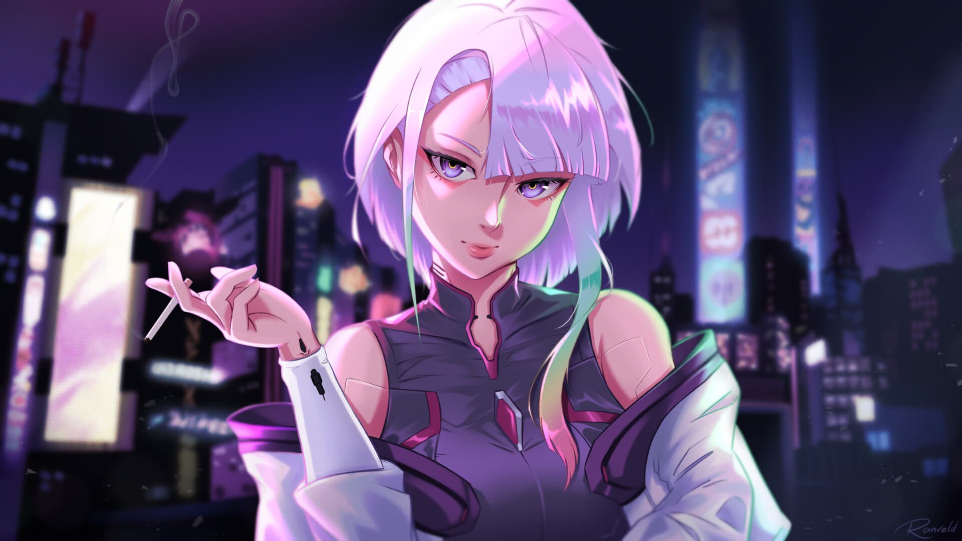 Арты на Люси из Cyberpunk: Edgerunners — картинки и заставки