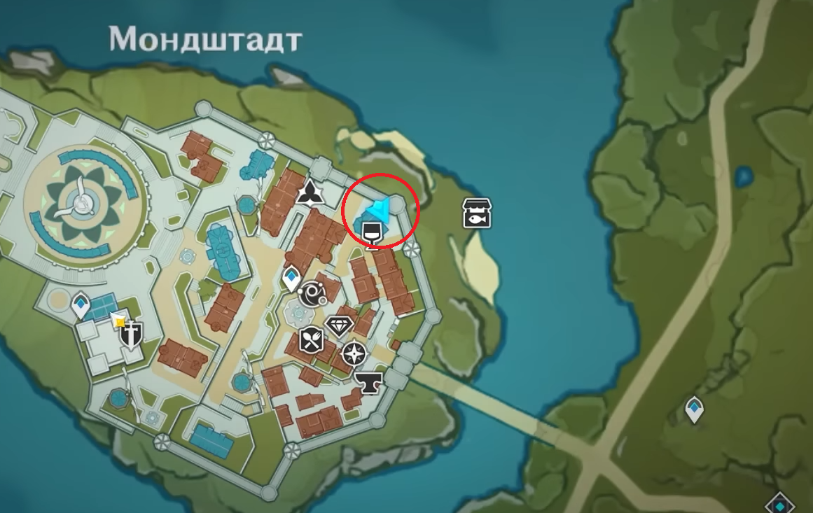 Подарок будет лежать у черного входа в таверну Доля ангелов Genshin Impact