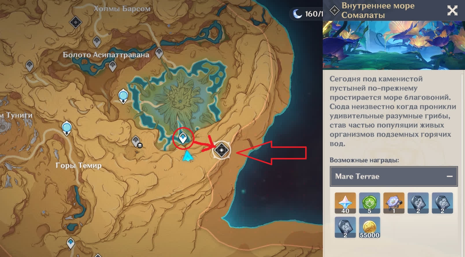 Как открыть подземелье Внутреннее море Сомалаты в Genshin Impact