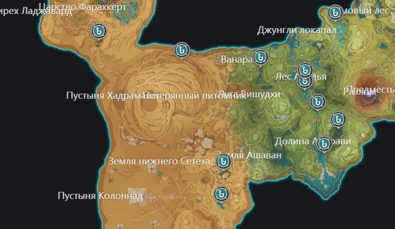 Все места рыбалки в Сумеру в Genshin Impact 3.6