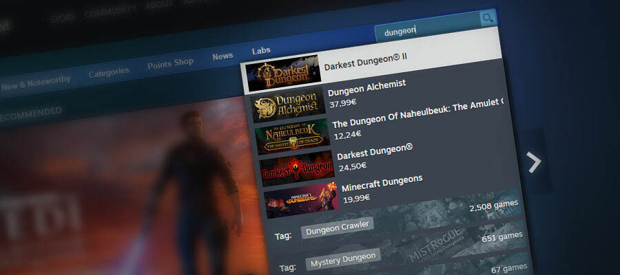 Поиск Steam теперь учитывает опечатки и грамматические ошибки