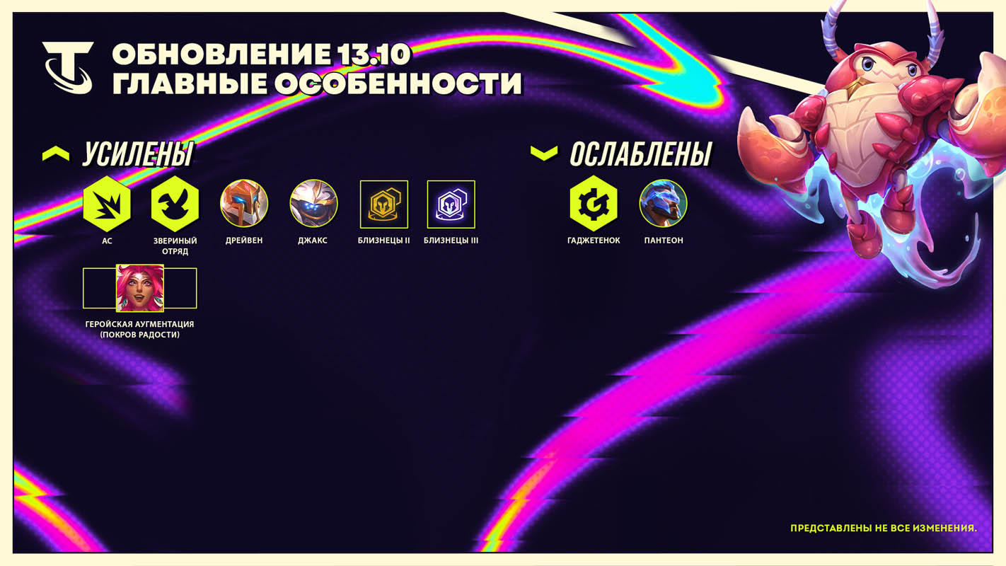 Для League of Legends и Teamfight Tactics выпустили патч 13.10