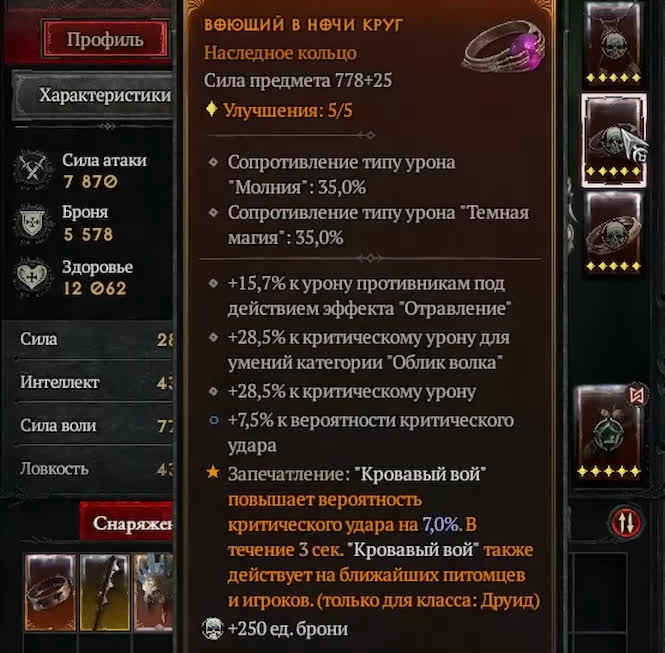 Лучшие амулеты и кольца для Друида в Diablo 4