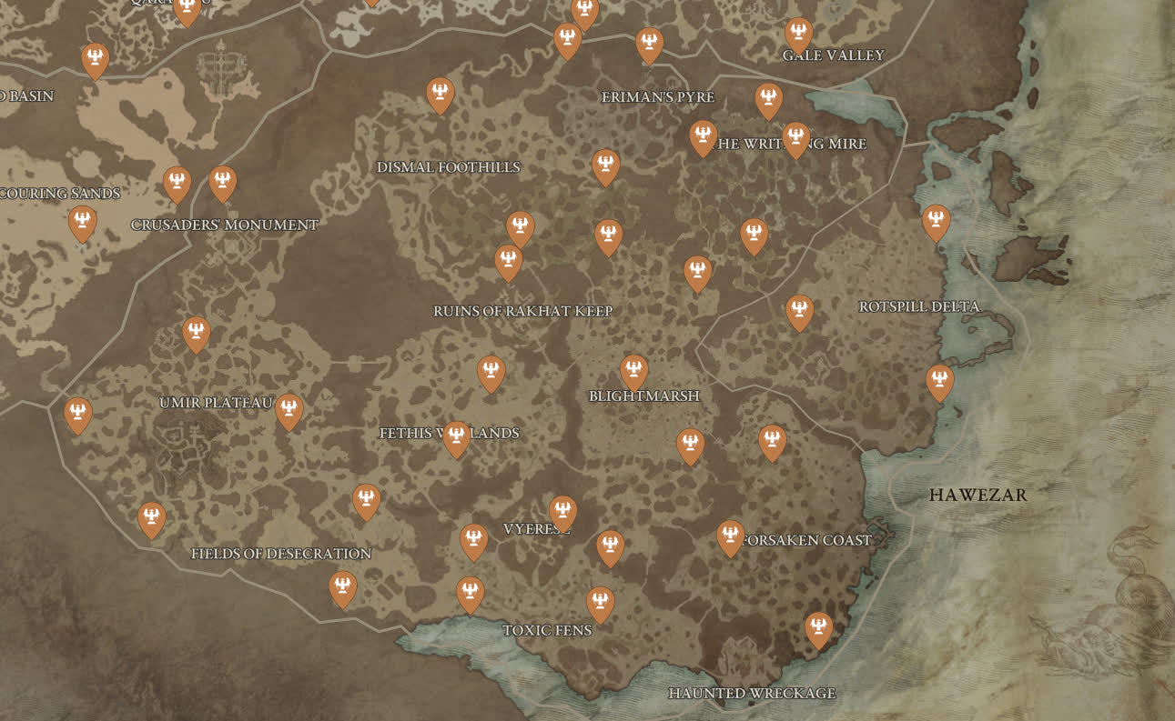 Все алтари Лилит в Хавезаре в Diablo 4