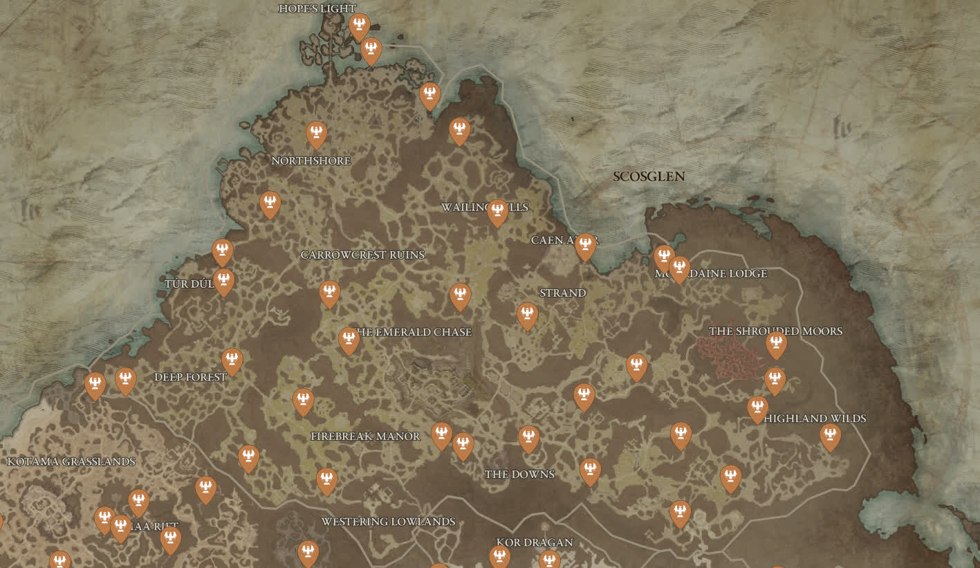 Все алтари Лилит в Скосглене в Diablo 4