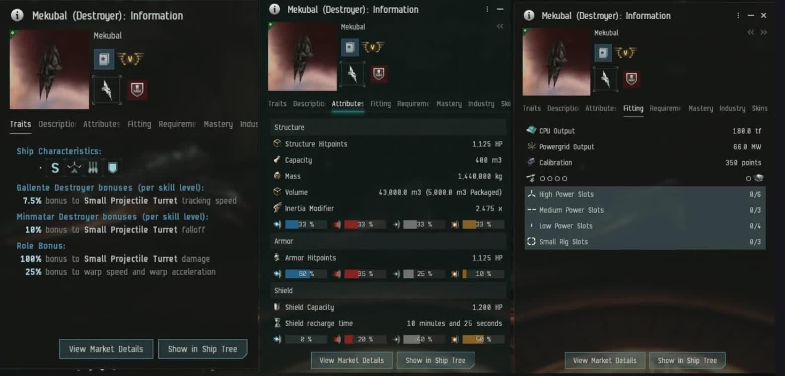 Mekubal в EVE Online — эсминец от Картеля Ангелов