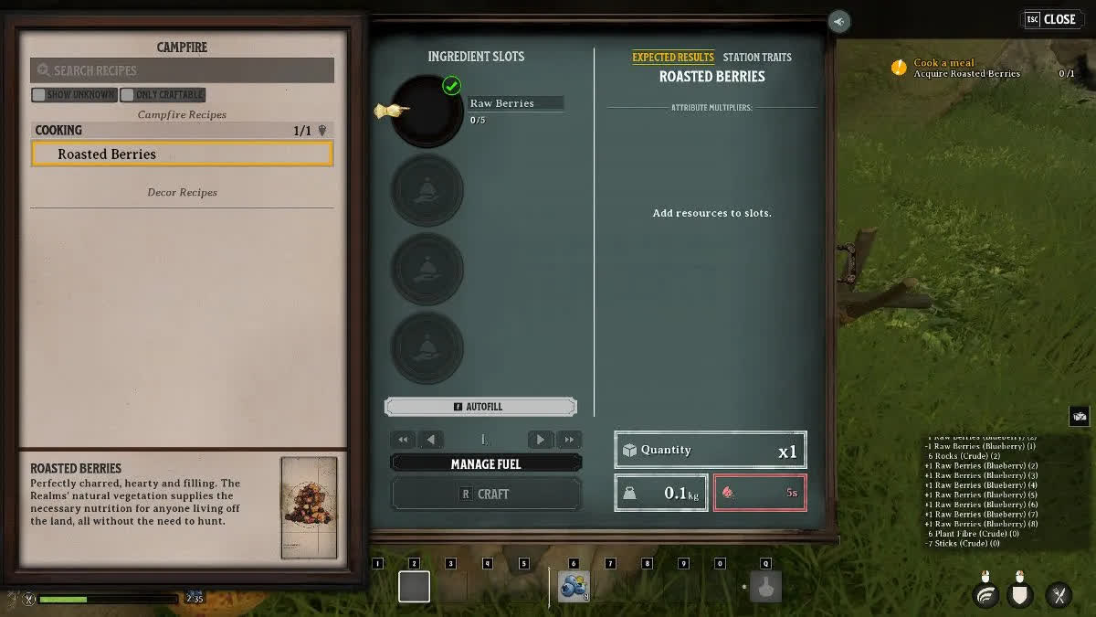Как готовить на костре в Nightingale