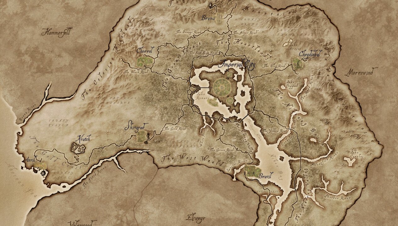 Интерактивная карта The Elder Scrolls 4: Oblivion Remastered