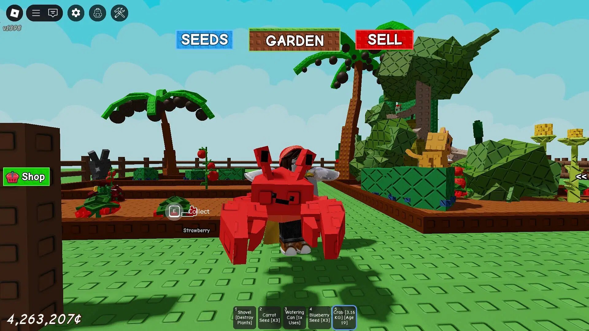 Все про краба в Roblox Grow a Garden: что делает и как получить