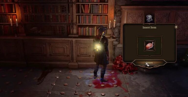 Головоломка Бальтазара с торчащей книгой в Baldur’s Gate 3