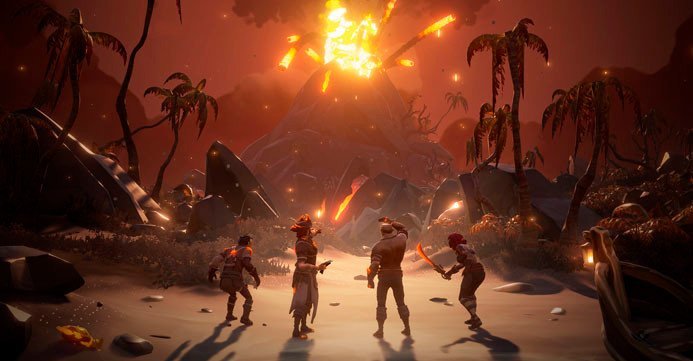 В Sea of Thieves пробудился вулкан