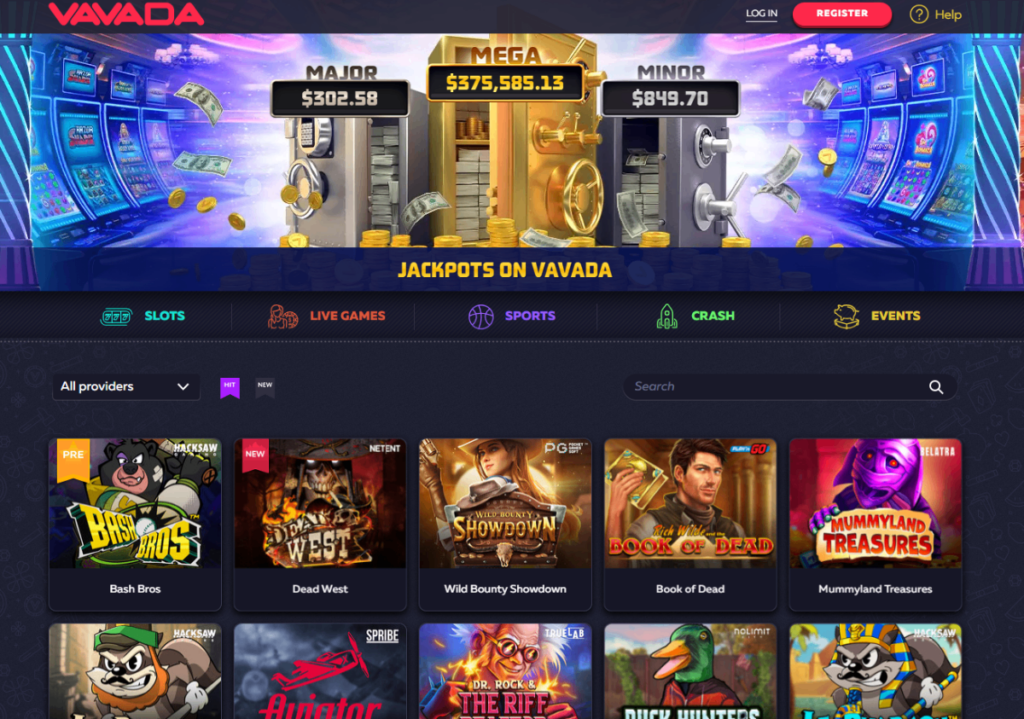 Главная страница казино для игры в рулетку Vavada