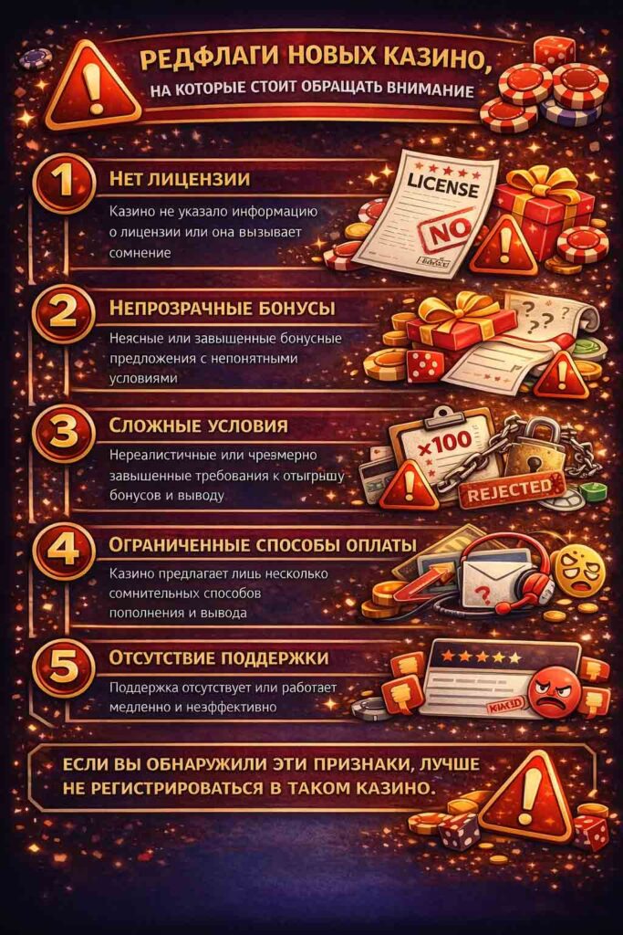 риски новых казино - инфографика