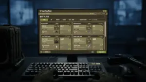 Escape from Tarkov quest filter interface showing new search functionality on gaming monitor