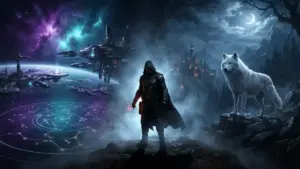 TennoCon 2026 reveals featuring Tau star map, Brysko Warframe, and Soulframe wolf mount in epic sci-fi fantasy scene