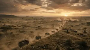 Expansive African battlefield terrain from War Thunder showing vast combat zone for 128-player infantry battles