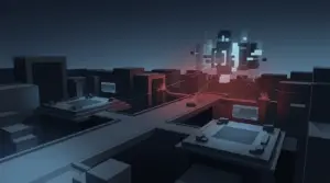 Stylized online game world showing a disrupted server connection during a Roblox outage in Russia